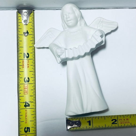 Hutschenreuther White Bisque Porcelain Angel  With Accordion Collectible - Picture 10 of 13